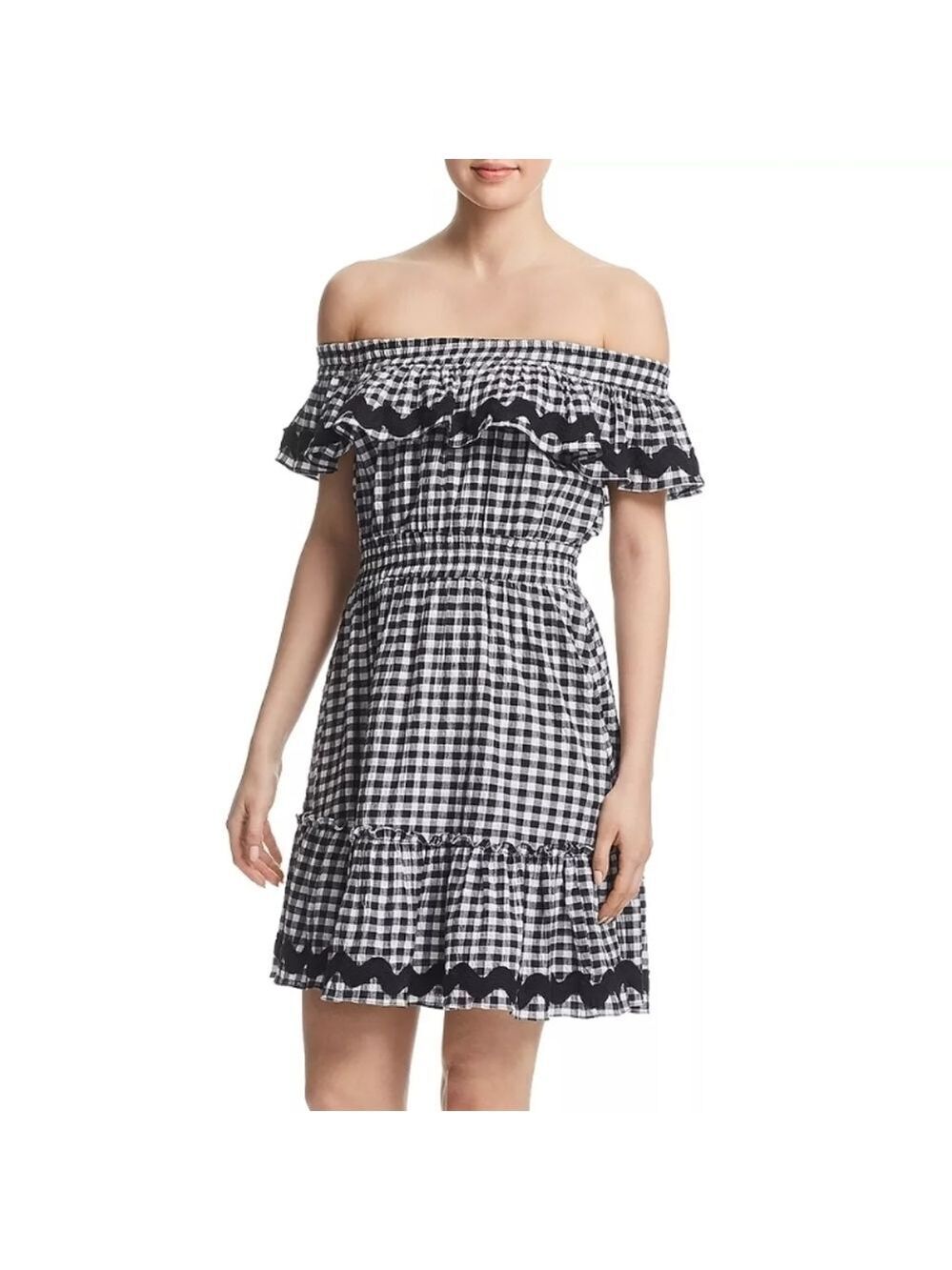 Misa S SMALL Mirela Gingham are Buffalo Checked Plaid Dress